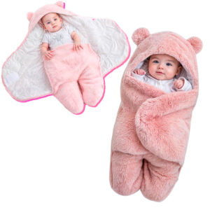 Saco De Dormir Bebê Inverno Ursinho Menino Menina - Rosa