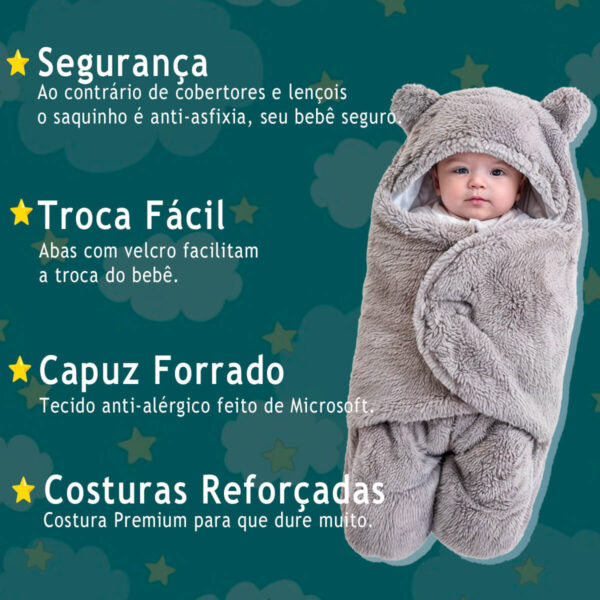 Saco De Dormir Bebê Casulo Enroladinho Saída Maternidade