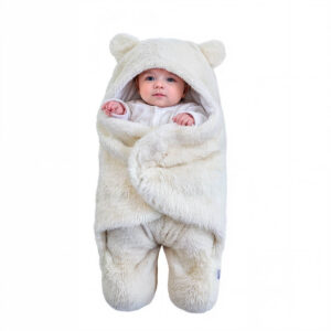 Saco De Dormir Bebê Inverno Ursinho Menino Menina - Branco