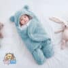 Saco de Dormir Bebê Recém-Nascido Inverno | Cobertor Pelúcia Macio Antialérgico Ursinho