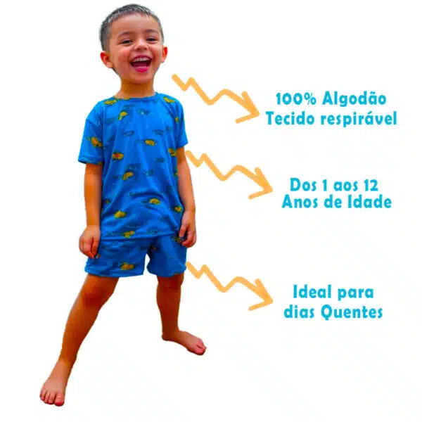 Pijama Infantil Calor Fresquinho Verão Menina Menino - Image 6