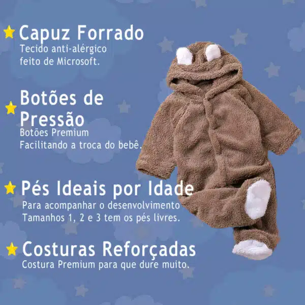 Macacão Teddy Pelucia Frio Inverno Premium - Image 8