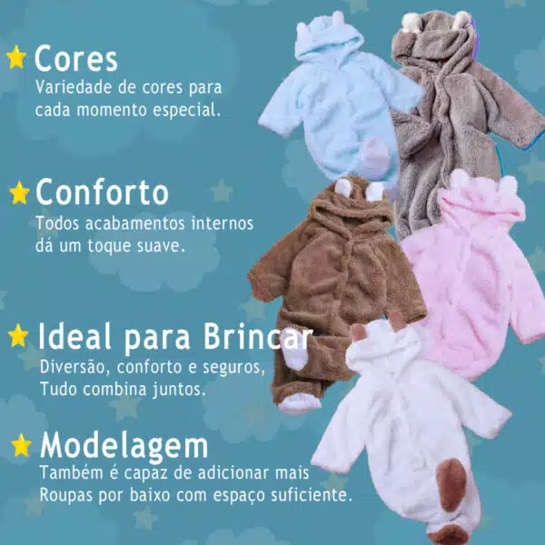 Macacão Teddy Pelucia Frio Inverno Premium - Image 6