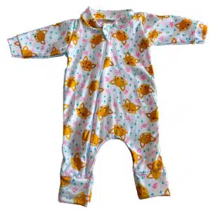 Macacao Bebe Menina Menino C/zíper Algodão Suedine Infantil - Raposinha, G