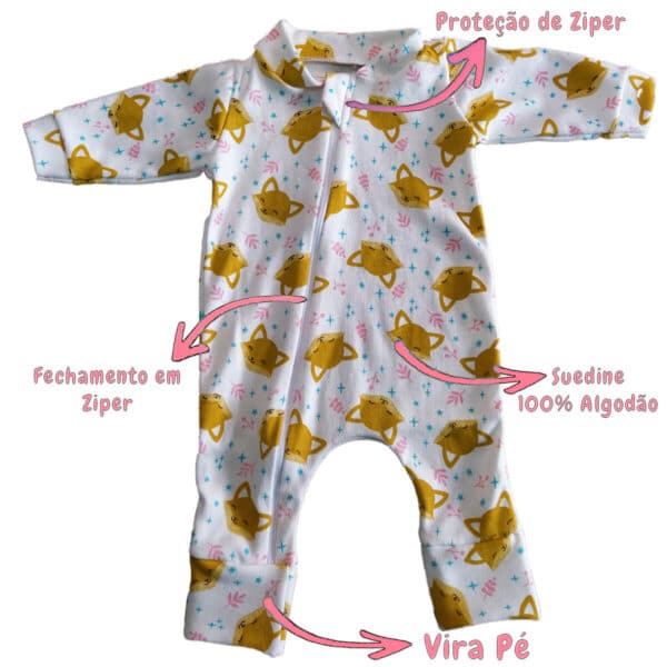 Macacao Bebe Menina Menino C/zíper Algodão Suedine Infantil - Image 3